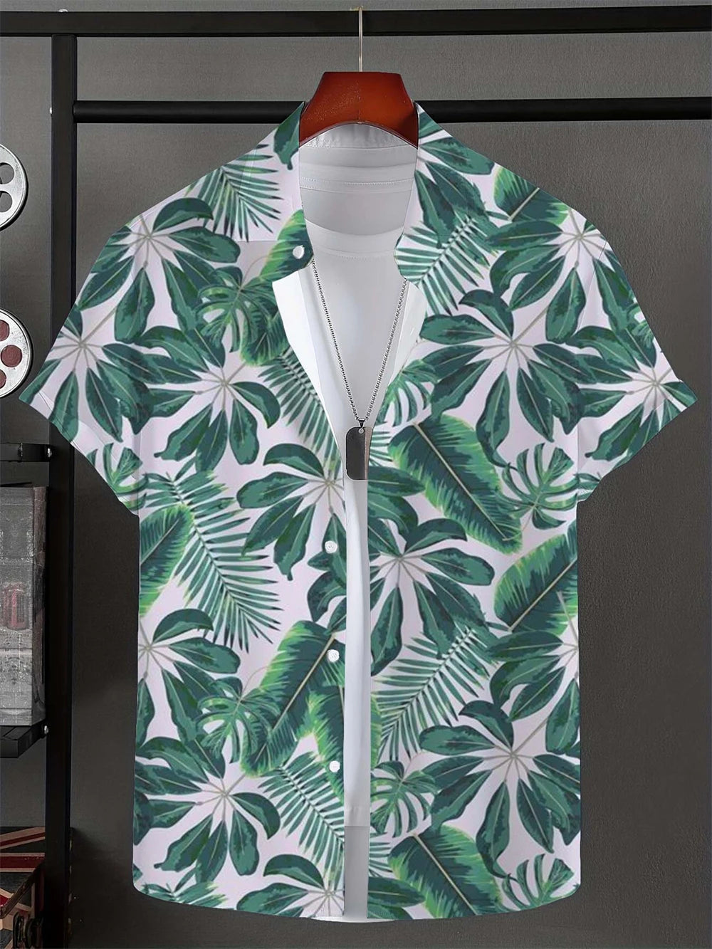 Leaf Tropical Men's Shirt Resort Hawaiian 3D Printed Shirt Outdoor New Vacation Beach Summer Turndown Short Sleeve Hawaii Shirts