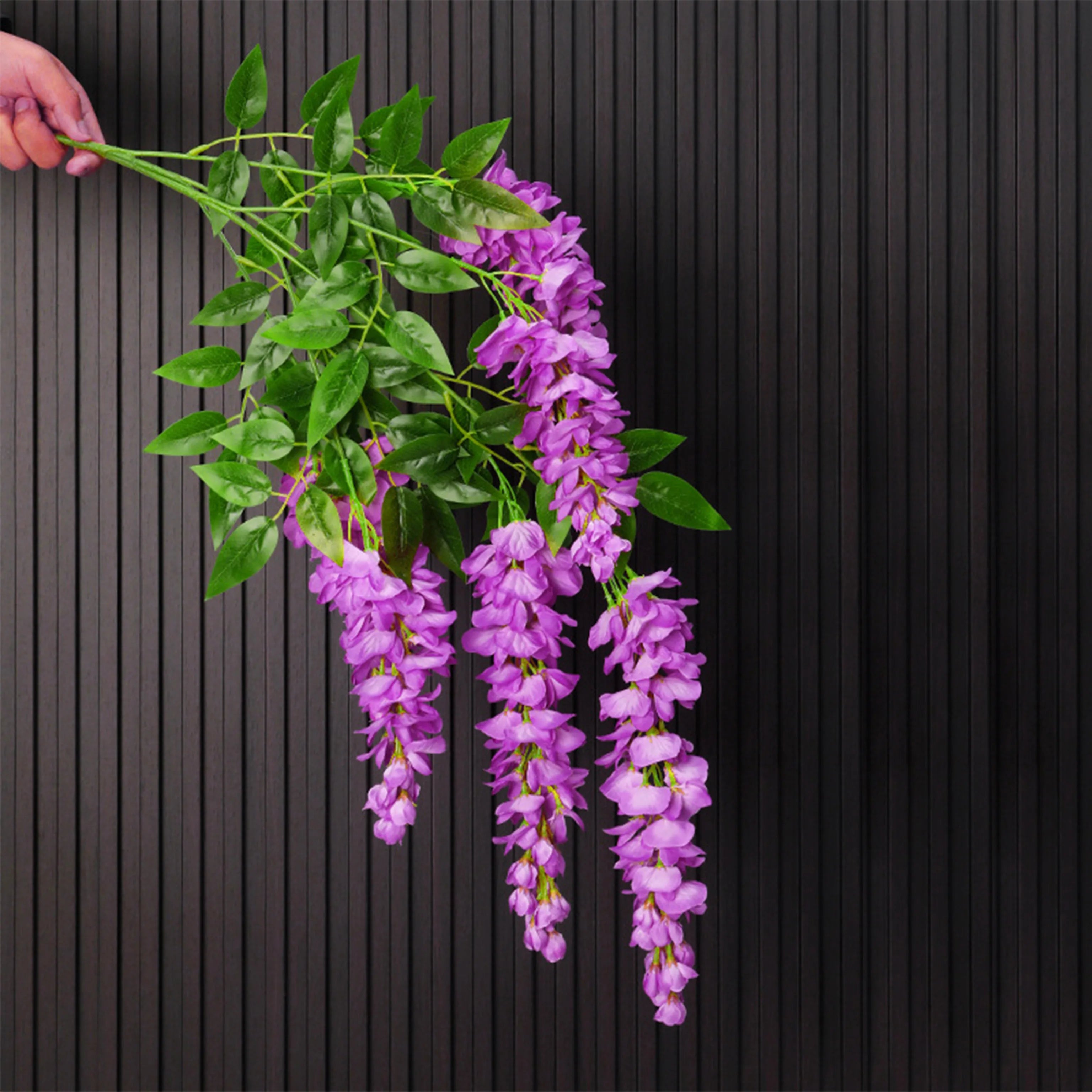37.8'' Silk Wisteria Artificial Flowers, Fake Wisteria Floral Hanging Plant Garland, for Home Decor, Party, Floor Vase, Balcony