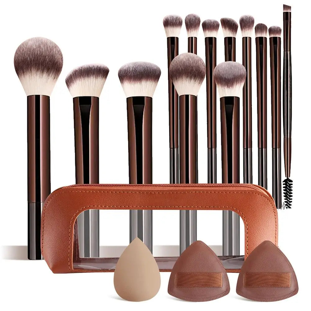13Pcs Professional Makeup Brush Set Foundation Concealer Powder Eyeshadow Blush Kabuki Blending Full Face Beauty Tool