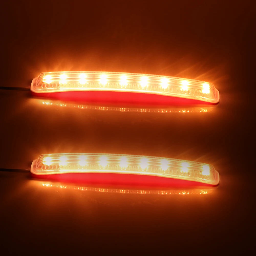 LED Car Light Source Yellow Soft 8 SMD FPC Turn Signal Light Amber Universal Flashing Indicator Lamp 2PCS Auto Rearview Mirror