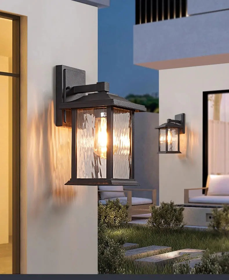 Outdoor Retro Waterproof Wall Lamps for Villa Corridor Garden Aluminum Exterior Wall Garden Walkway Decor Lighting