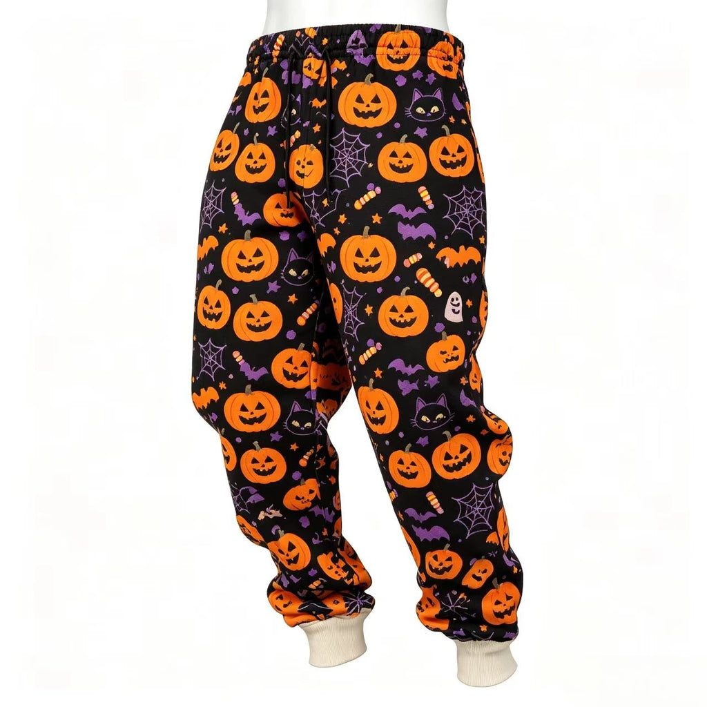 Halloween  new men's printed sweatpants, teens joggers, comfortable loose fit drawstring pants, unisex fashionable casual pants