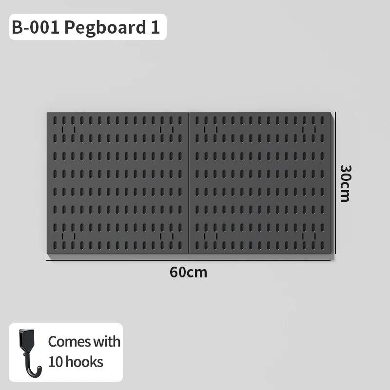 Study Room Pegboard with Shelves Tool Free Wall Grid Scratch Proof Easy to Install for Computer Desk Accessories