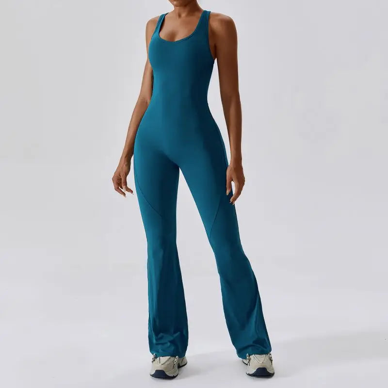 Summer Sport Yoga Jumpsuit Dance Traning Bell Bottoms One-Piece Clothes for Women  Sport Set Women Workout Clothes for Women