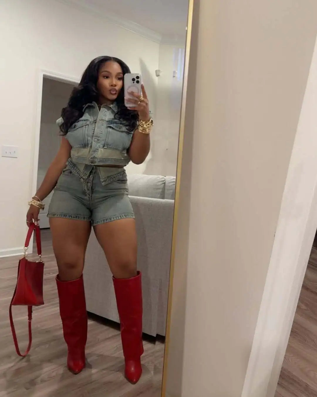Shorts Sets Women Denim 2 Piece Suit Top Jeans Ensemble Summer 2025 Single Breasted Turn Down Collar Short Pants Vintage Outfits