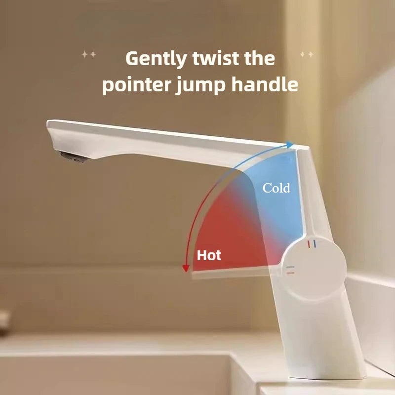 Modern Bathroom Sink Faucet Brass white or brushed gold gray Single Handle Deck Mounted Wash Basin Water Tap Hot And Cold Mixer
