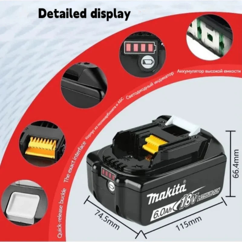 100% Authentic Makita 6.0AH18V Battery, Makita 18V tools battery for Makita 18v BL1860B BL1850B BL1840 BL1830 BL1815