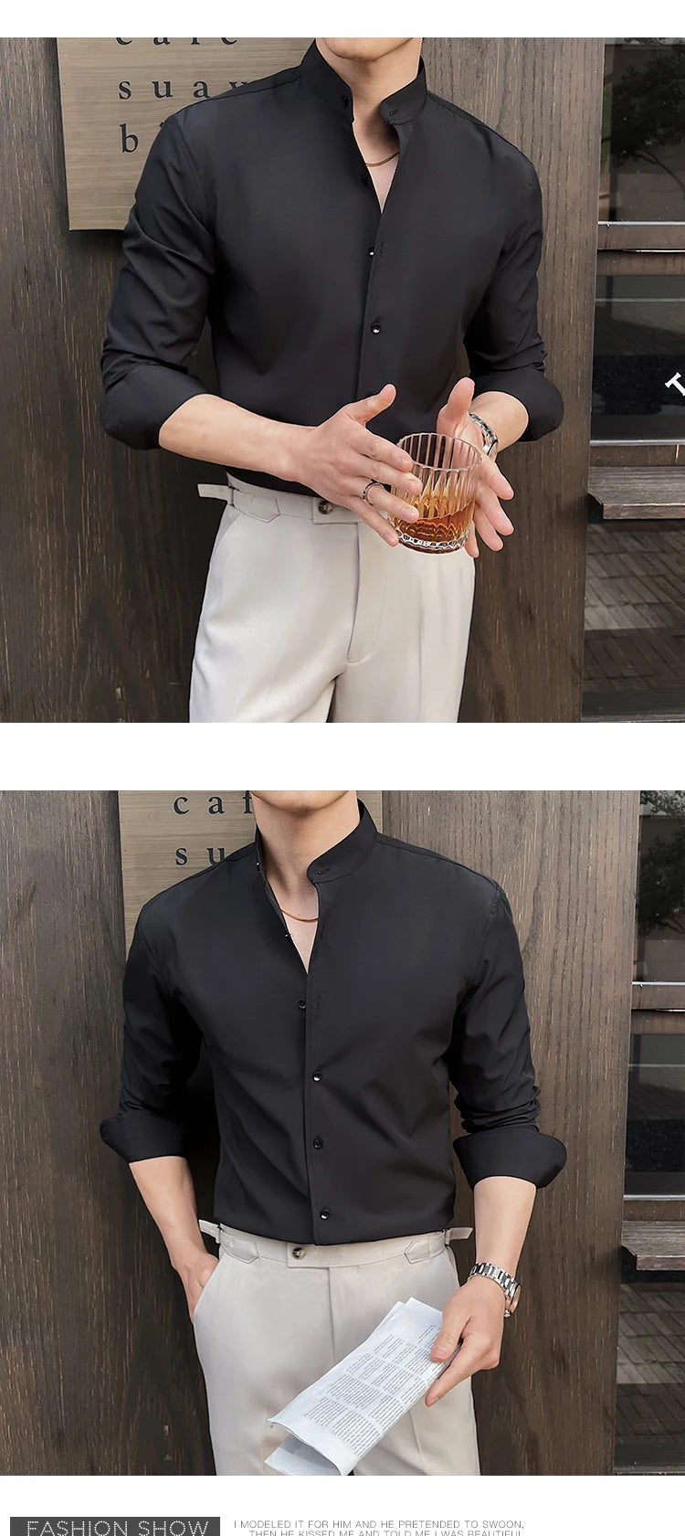 Business Dress white Shirt for Men 2026 British style Long Sleeved Solid Color Casual Elastic Slim Fit Shirt for Men's Clothing