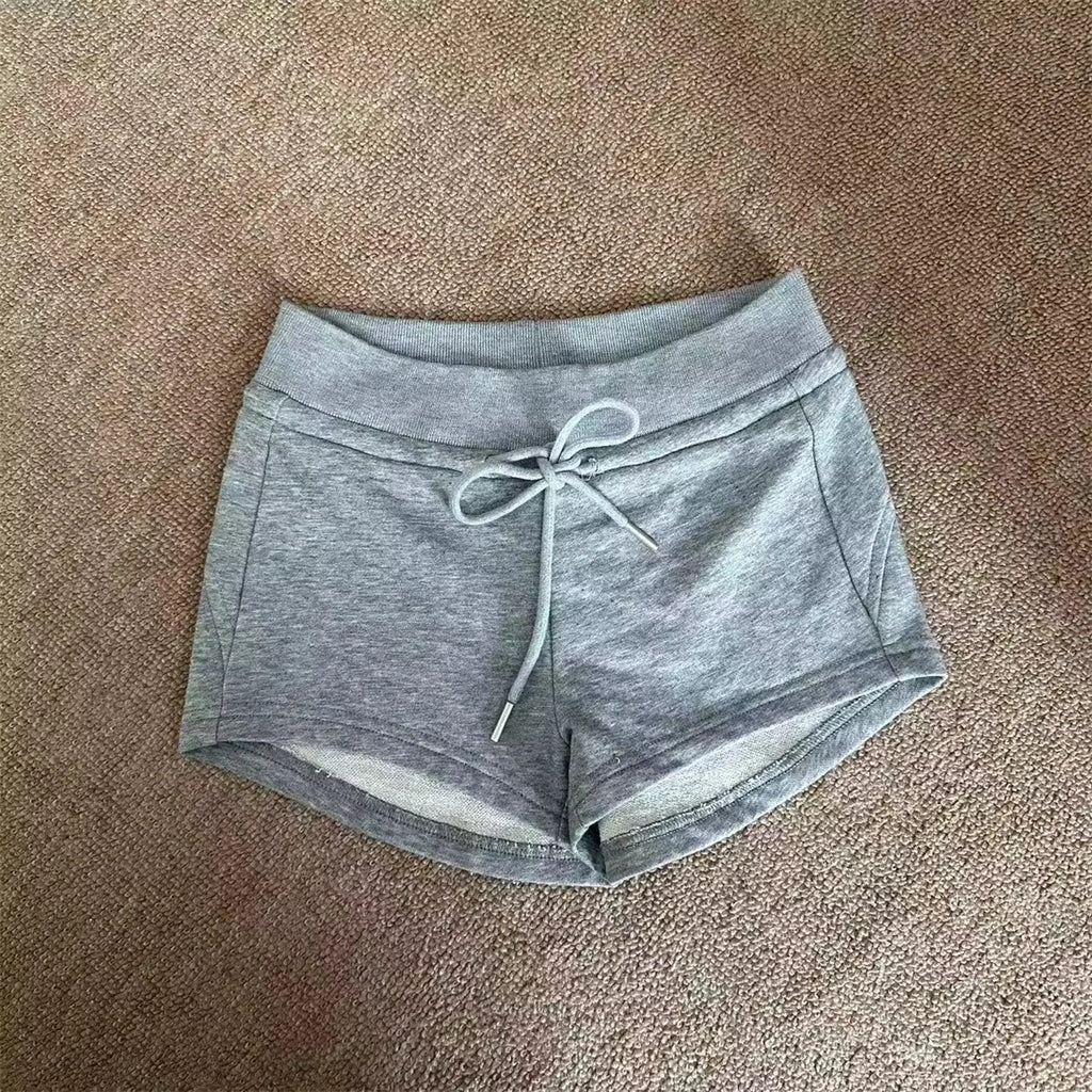 Drawstring Casual Sports Shorts For Women High Waist Solid Summer Short Pant Female Yoga Running Outfit Clothes Korean Hot Pants