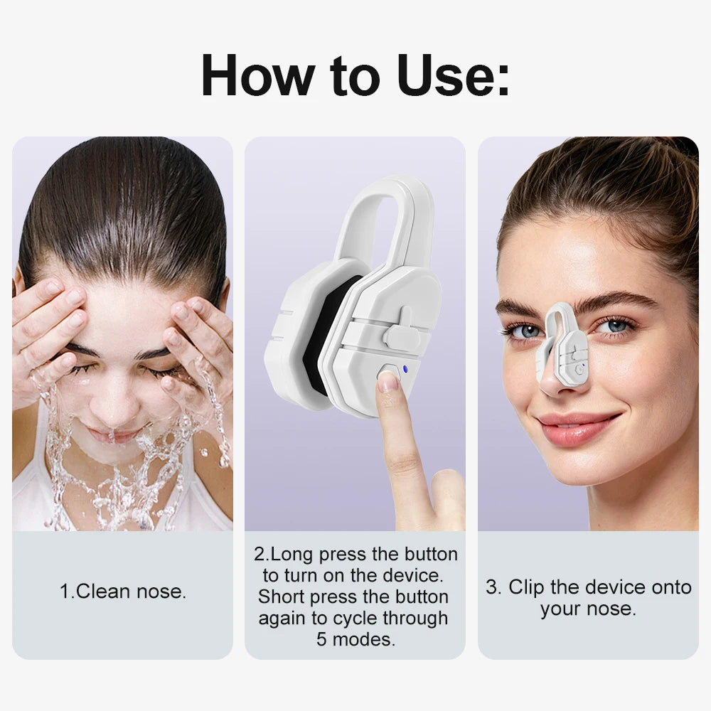 Beauty Nose Shaper Clip Microcurrent Pulse Vibration High Bridge Nose Sculpting Massager Nose Up Lifter Massage Tool