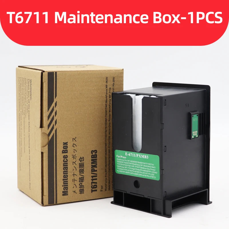 1PC T6711 C13T671100 Maintenance Box For Epson WF-3620 3640 WF-7110 WF-7610 WF-7620 WF-7710 WF-7715 WF-7720 3450 3530 3010 L1455