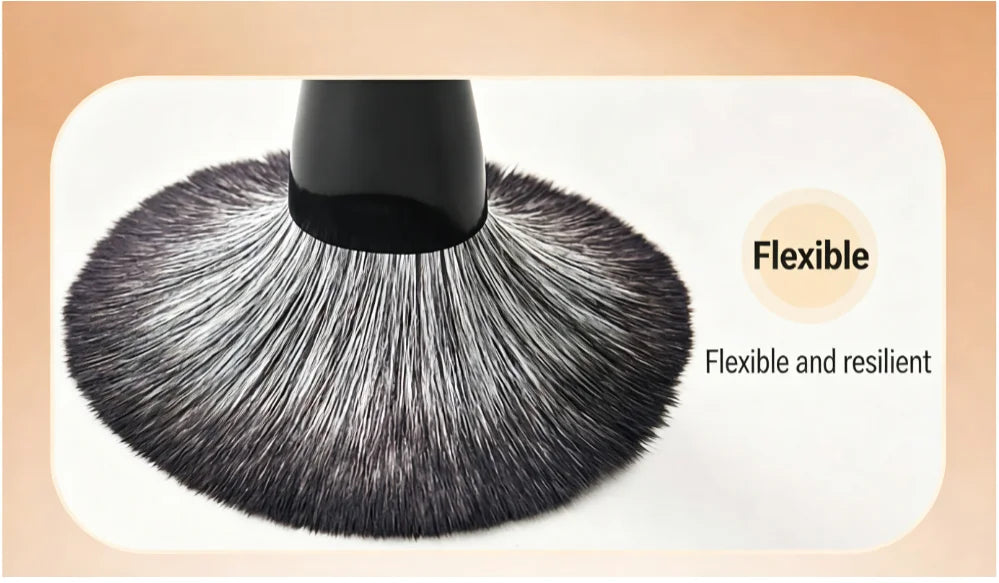 Matte Black Nylon-Bristled Makeup Brush Set Portable Full-Set Makeup Tools with Powder Brushes Foundation Brushes And More