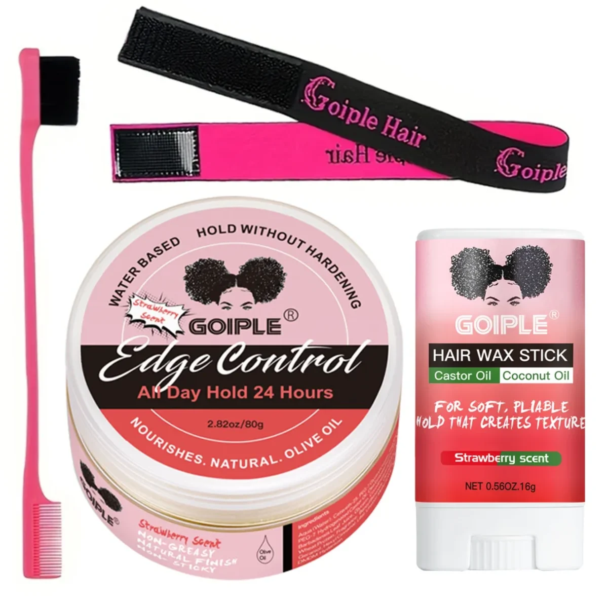 80g Extra Hold Edge Control Gel for Wig 4c Hair 24 Hour Long Lasting Control Gel No-greasy Edge Smoothing Break Hair Styling Wax
