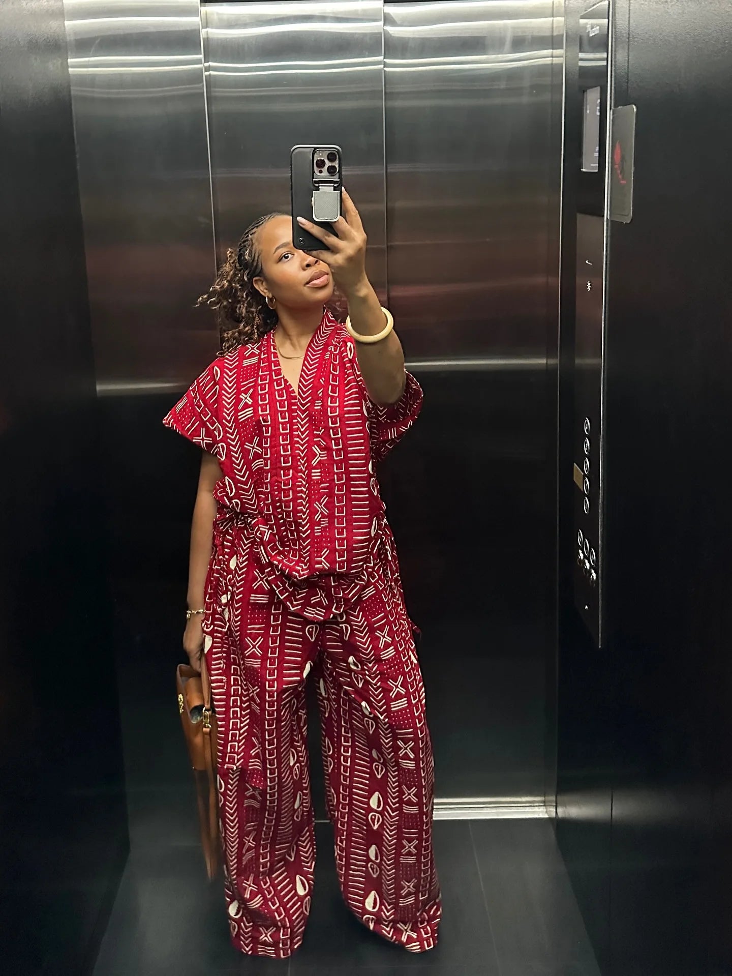 New Fashion Printed Two-piece Set Women's Loose Casual Short-sleeved Drawstring Waist Slimming V-neck Shirt Wide-leg Pants Sets