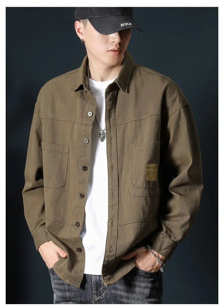 Oversized Men's Long Sleeve 100% Cotton Shirts Male Tops Big Size Fashion Casual Jacket Loose Fit Spring Outwear Plus Large 7XL