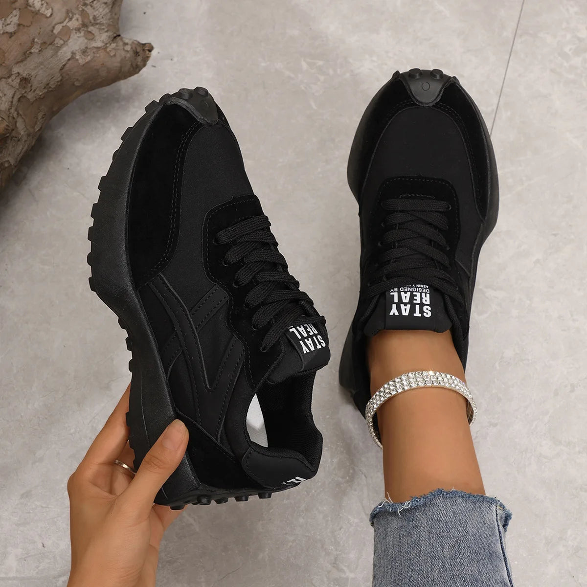 Women Causal Sneakers 2025 Autumn Platform Walking Shoes Woman Fashion Lace Up Sports Shoes Outdoor Non-slip Running Shoes