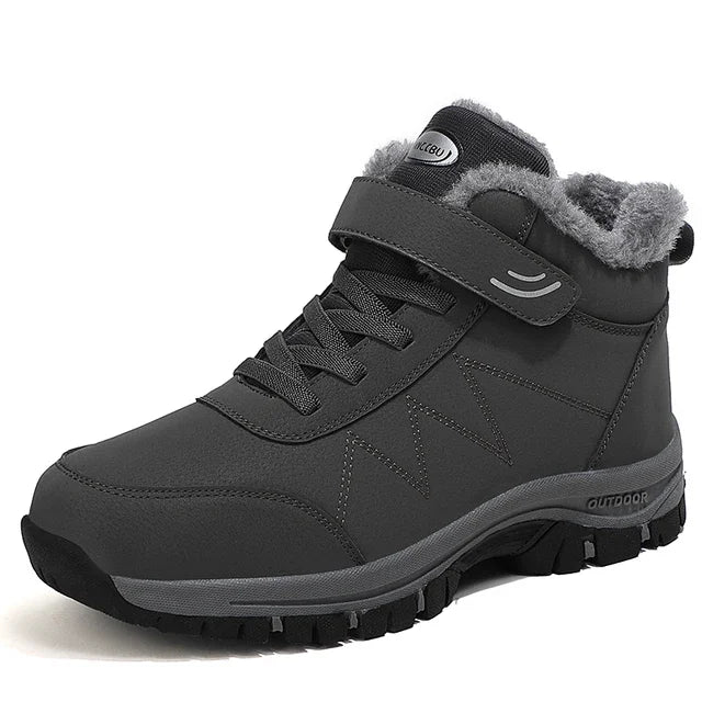 Men's Warm Snow Shoes Outdoor Leather Thick Plush Winter Man Casual Sneakers Original Waterproof Trend Sports