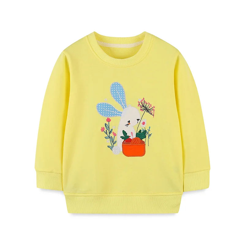 Little maven 2026 Baby Girls Clothes Spring and Autumn Sweatshirt with Lovely Animal Children Casual Tops for Kids 2-7 year