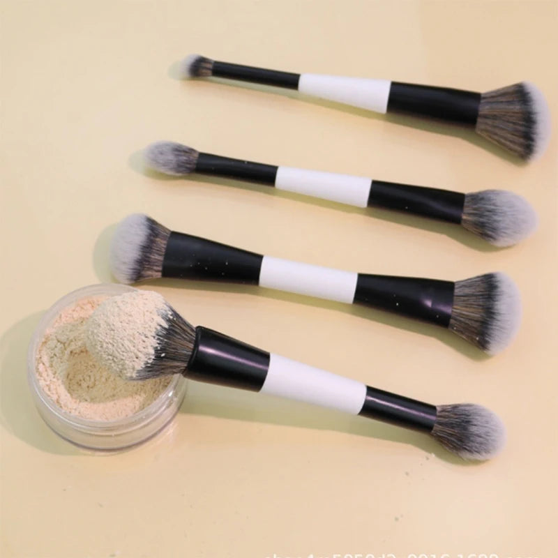✔Dual-Ended Foundation Face Brush Double-ended Powder Blush Contour And Eyeshadow Concealer Makeup Brushes