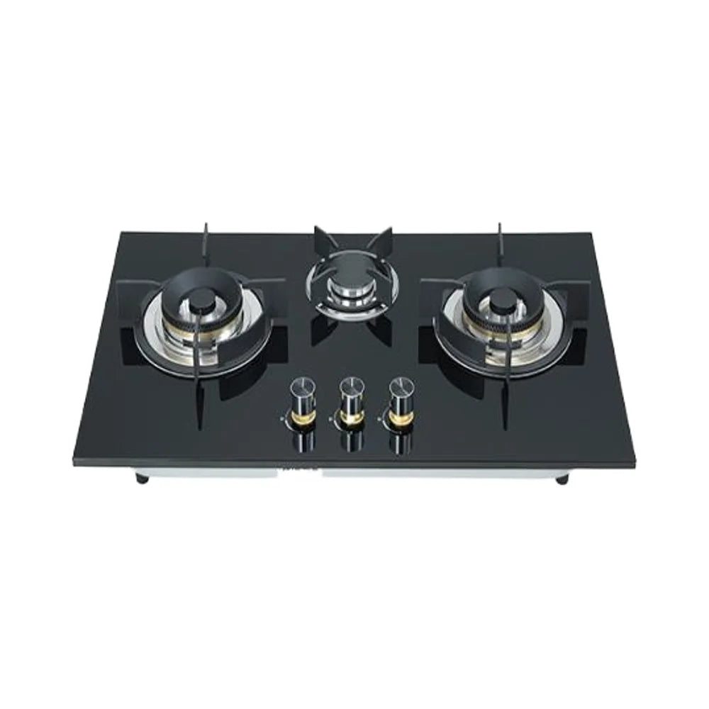 Happy Home High Quality 3 Burner Table Top Smart 7mm Tempered Glass Gas Stove for Home Kitchen