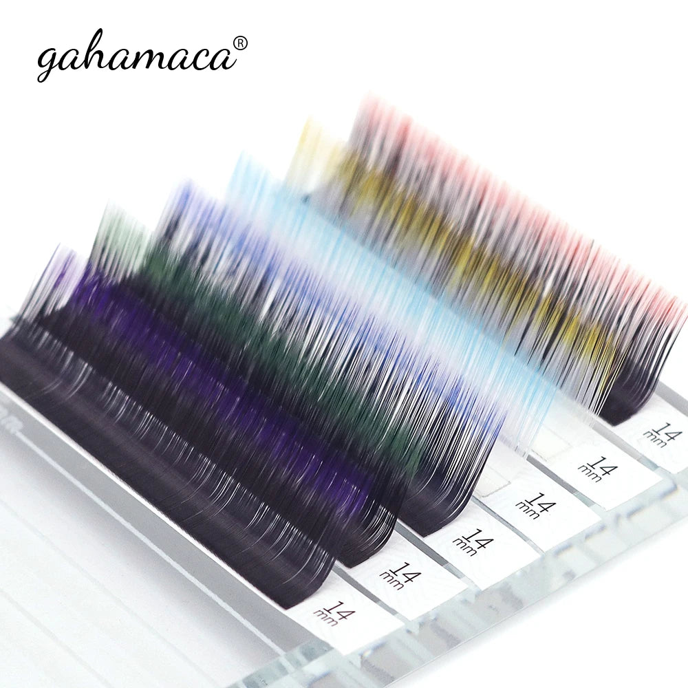 Colored Lashes Eyelash Extensions C/D/L/LU(M) Curl Mix 8-15mm Natural Soft Individual Green/Blue/Brown/Purple/Pink Eyelashes