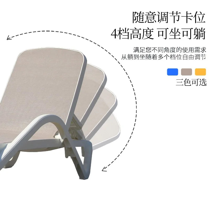Outdoor bed-in hotel B & B, indoor swimming pool Plastic Teslin loungers