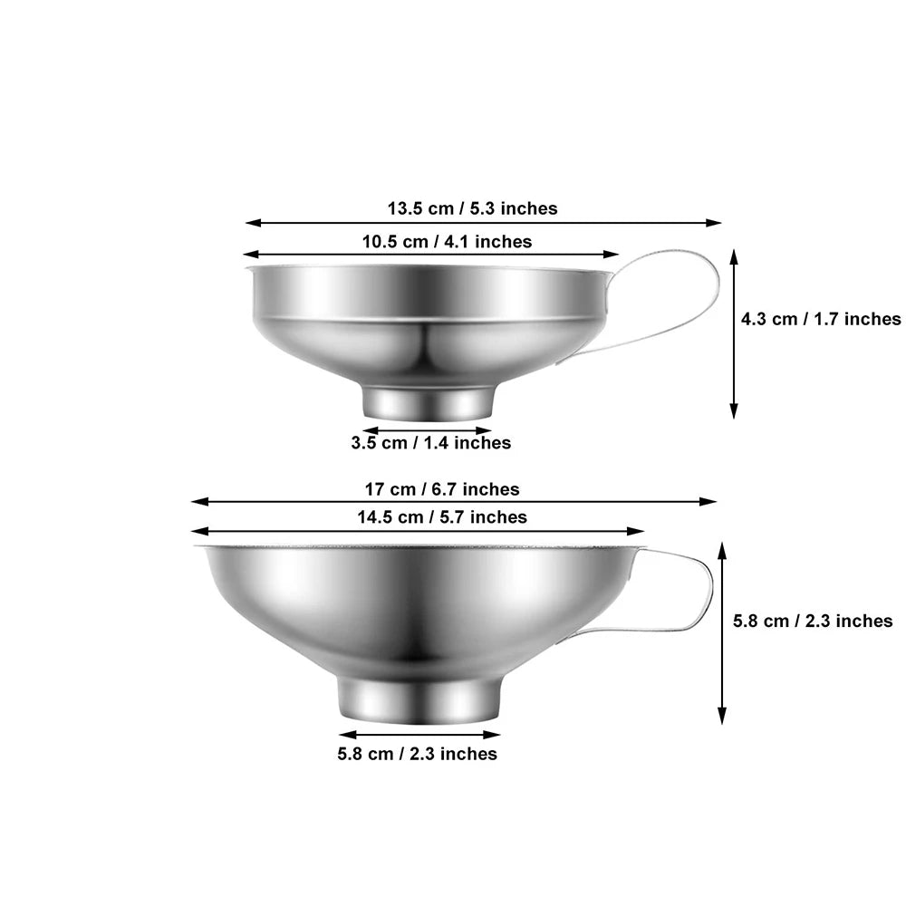 LMETJMA Canning Funnel Large Kitchen Metal Funnels For Filling Mason Jars Stainless Steel Wide Mouth Funnels Kitchen Gadgets