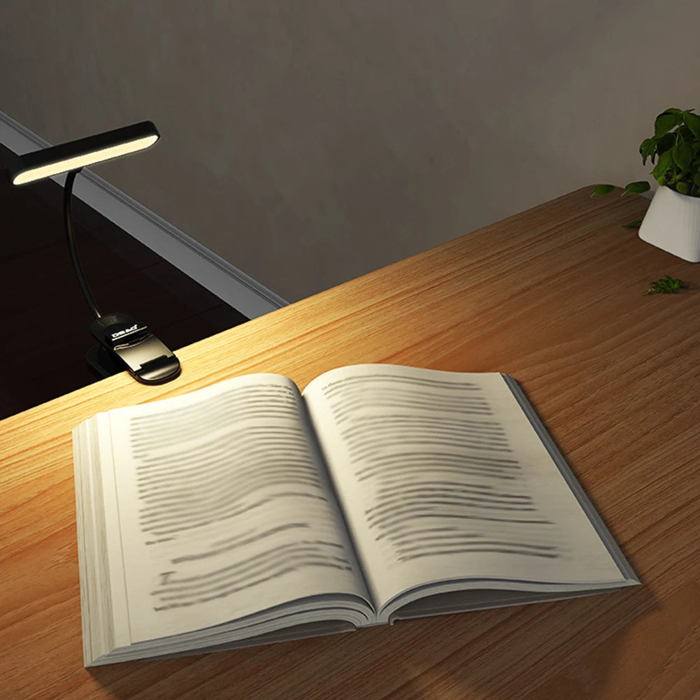 3 Color 14 LED Music Stand Light Adjustable Clip-on Piano Light USB Rechargeable Mini Desk Lamp Portable Reading Light Book Lamp