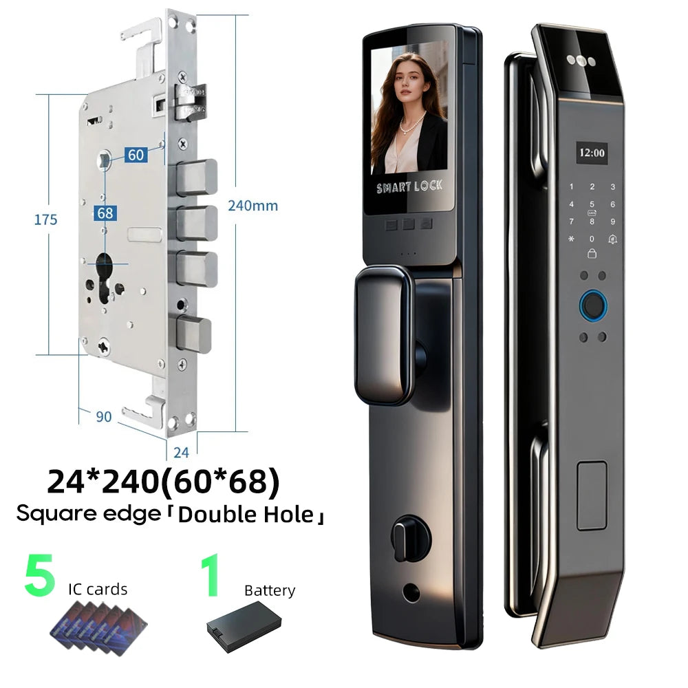 3D Face Recognition Fingerprint Password Smart Door Lock with  Remote Unlocking Wishome APP  Smart Lock Electronic door lock