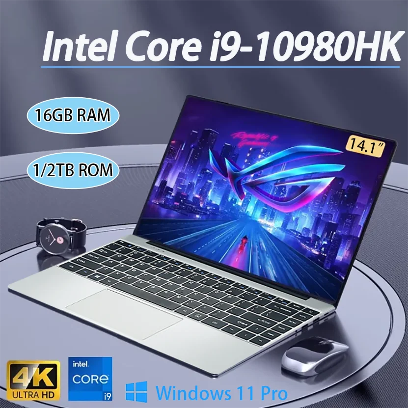 Brand New Laptop Computer Windows 11 Pro 14.1' Intel CORE I9-10980HK 16GB 1/2TB 1920*1080 Resolution Office Gaming PC Notebook