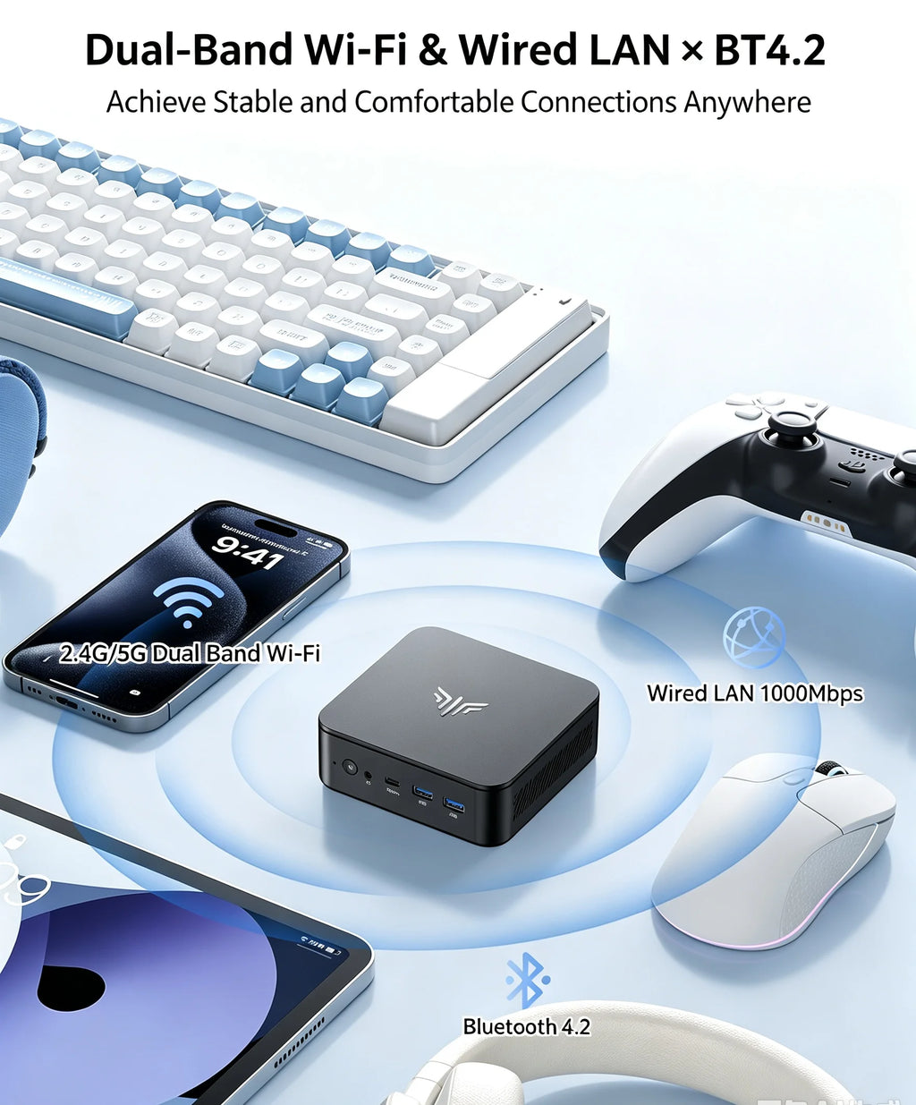NIPOGI Mini PC AMD Ryzen 3 3250U Desktop Mini Computers 8GB RAM 256GB M.2 SSD WiFi 5, BT 4.2,DUAL 4K Display Windows 11 Pro