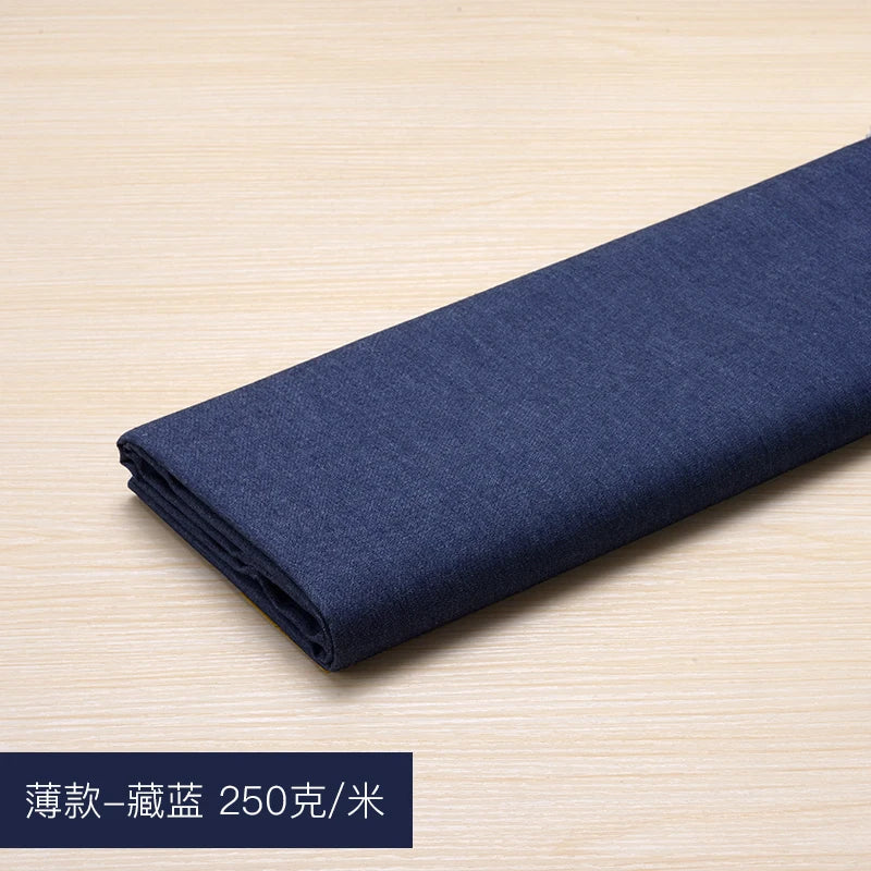Washed Denim Jeans Fabric Cotton By The Meter for Needlework Dress Skirt Shirt Jacket Pants Diy Sewing Wearable Soft Cloth Blue