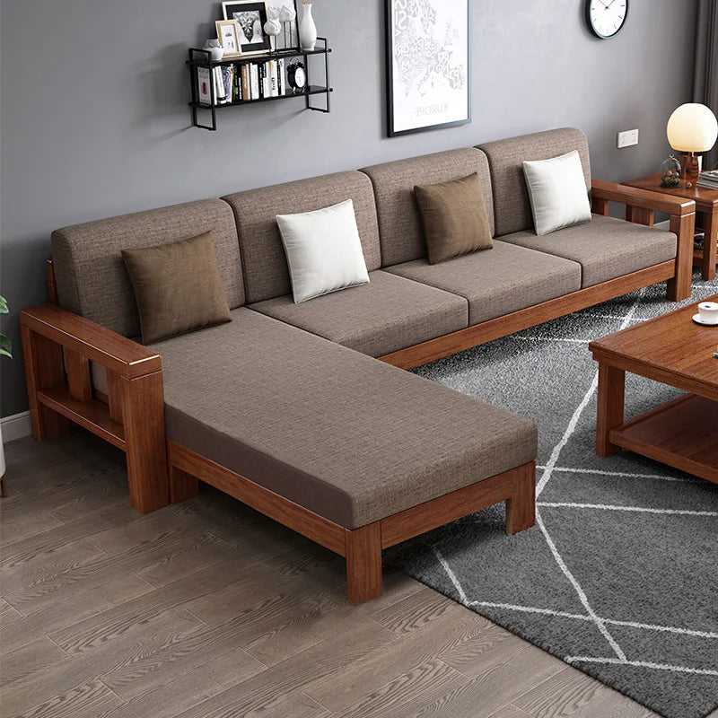 2025 Easy Installation Living Room Sofas Wooden Living Room Furniture Wooden Sofa Frame Fabric Sofa Covers