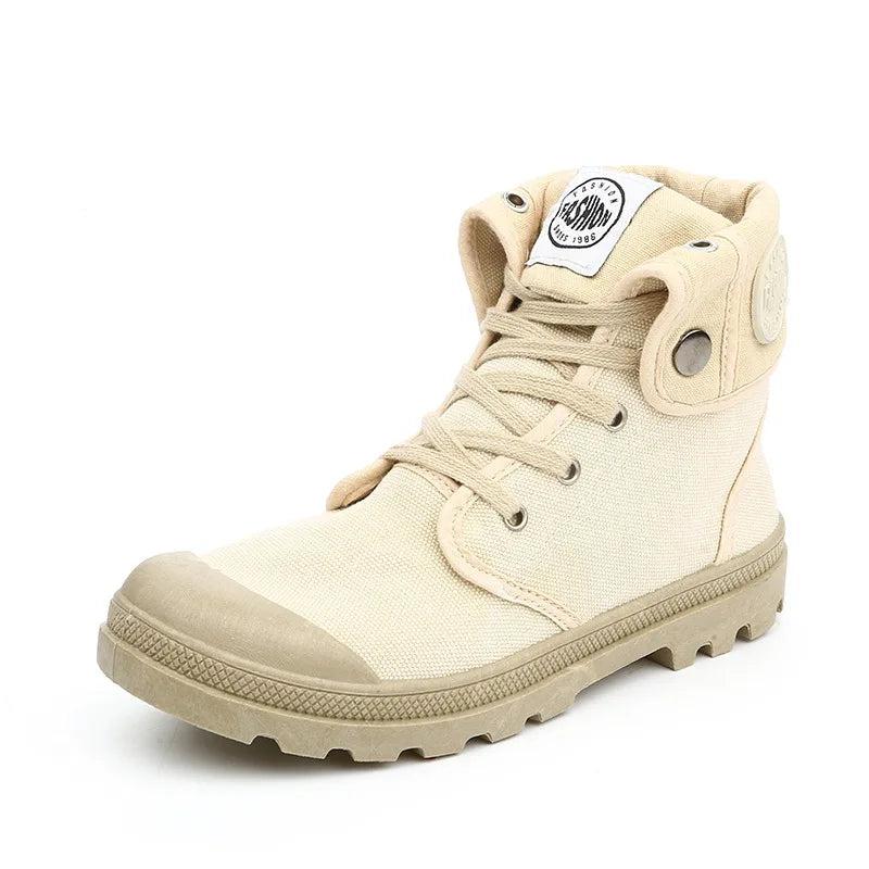 New Canvas Shoes Women Work Boots Palladium Style Fashion High-top Breathable Ankle Casual Shoes Female High Quality 35-41