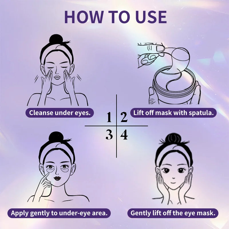 Retinol & Collagen Eye Mask, Vitamin A Under Eye Patches – Hydrating, Reduce Eye Bags & Dark Circles, Anti-Aging, Brightening.