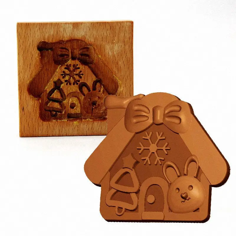 3D Cookie Baking Molds Wooden Gingerbread Mold Press Pumpkin Embossing Tools for Cake Decor DIY Kitchen Gadgets Cookies Moulds