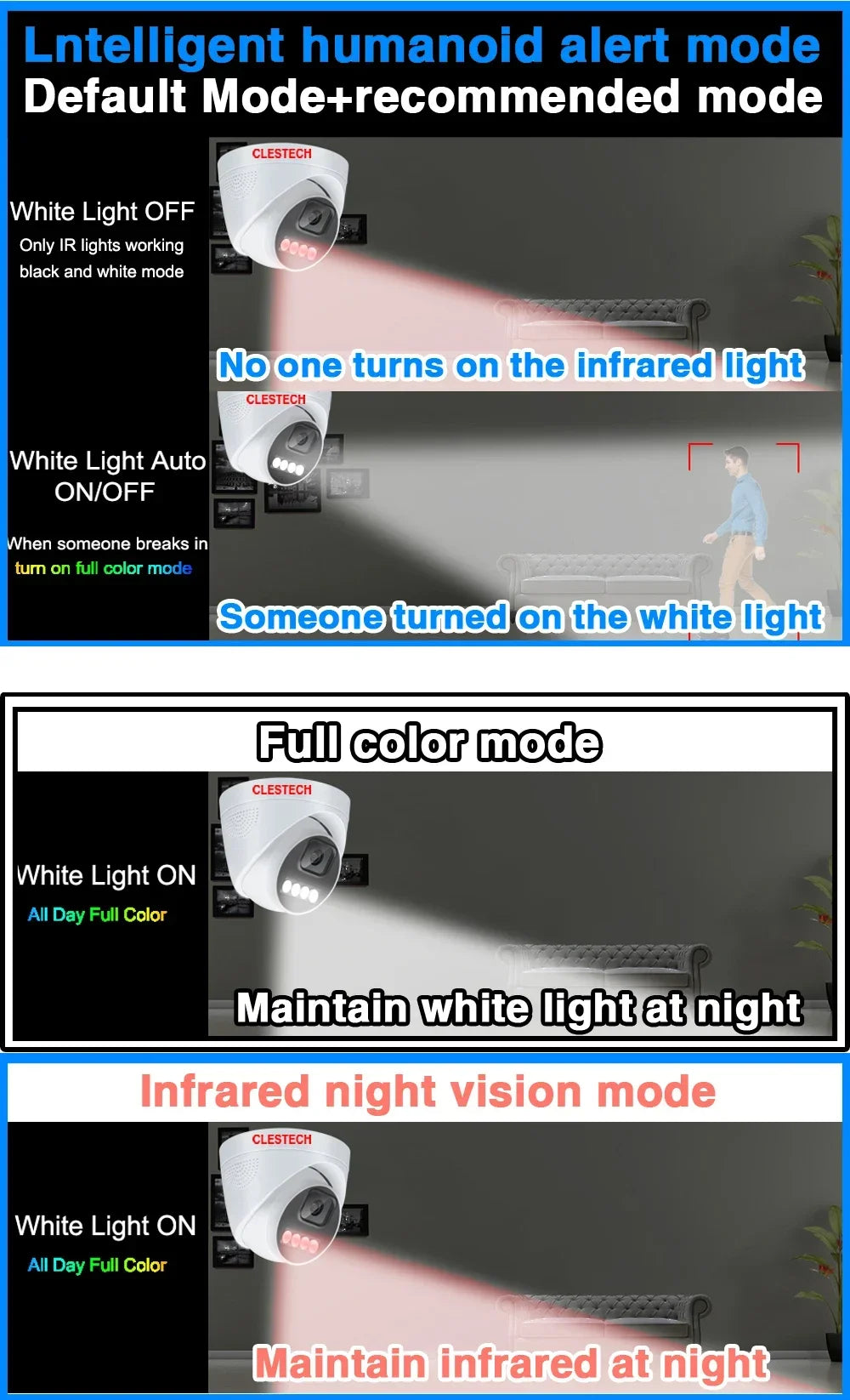 AI Audio IP POE Camera 5MP 4MP H.265 HD Infrared Full Color Dual Light RTSP ONVIF XMEye Outdoor Waterproof Security System with