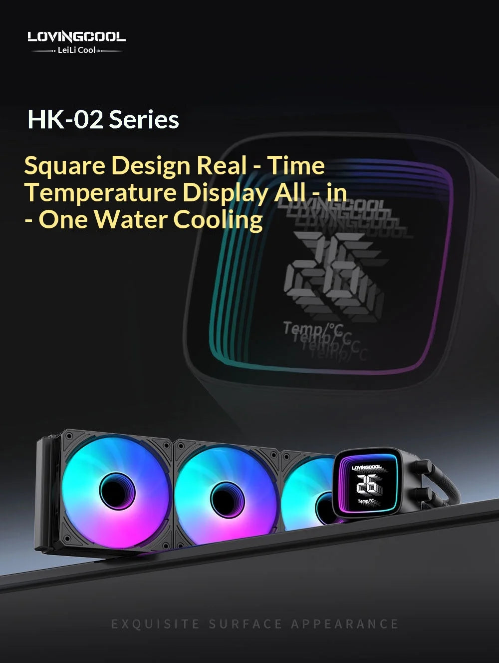 Fmouse Lovingcool Aio Cpu Water Cooler 240mm 360mm Argb Prism Digital Display Temperature Control Aura Sync For Pc Gaming Case
