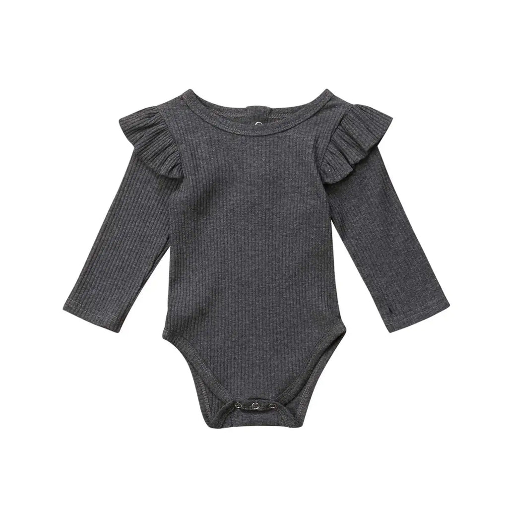 ma&baby 0-24M Spring Fall Newborn Baby Girls Romper Infant Knit Ruffle Jumpsuit Soft Long Sleeve Solid Color  Clothing