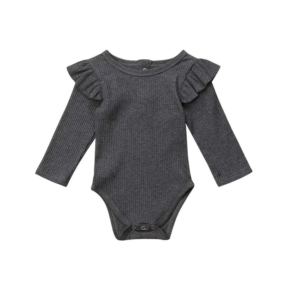ma&baby 0-24M Spring Fall Newborn Baby Girls Romper Infant Knit Ruffle Jumpsuit Soft Long Sleeve Solid Color  Clothing