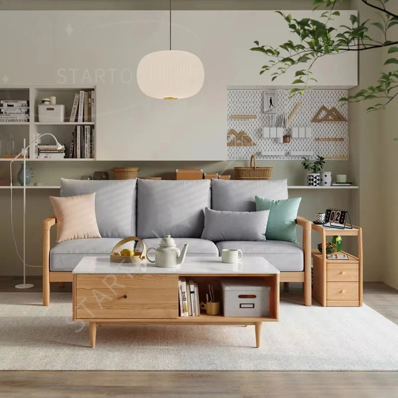 Wooden Sofa with Removable Cover Feature
