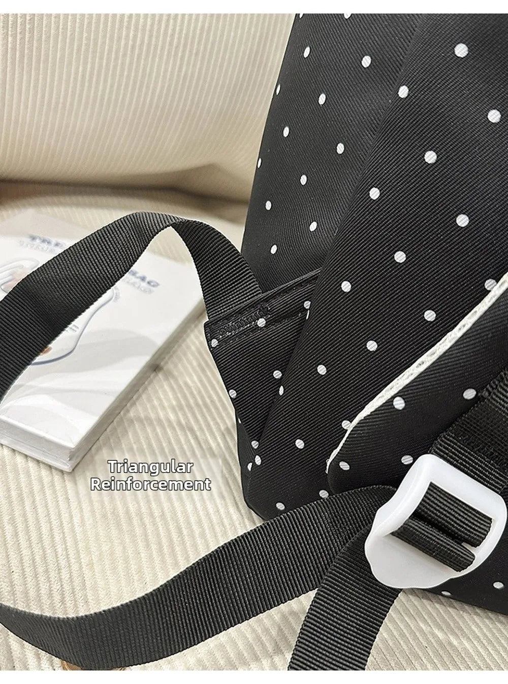 New Large Capacity Polka Dot Backpack Lightweight Multifunctional Piano Key Backpack Black Piano Mochilas for Women
