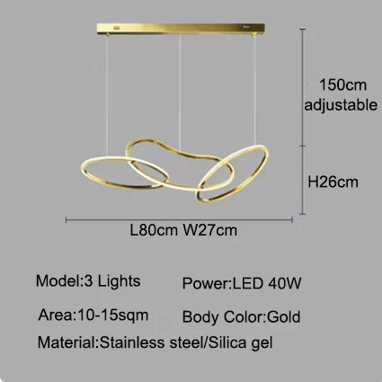 Light luxury LED lustre pendant lights hanging lamps black gold rose gold light for indoor bedroom dining table light fixture