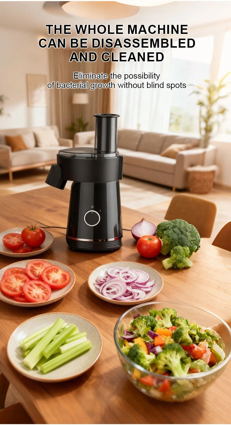 Electric Food Chopper 200W 6 In 1 Multifunctional Slicer Shredder Cutter Eu Plug Household Kitchen Food Processing Machine