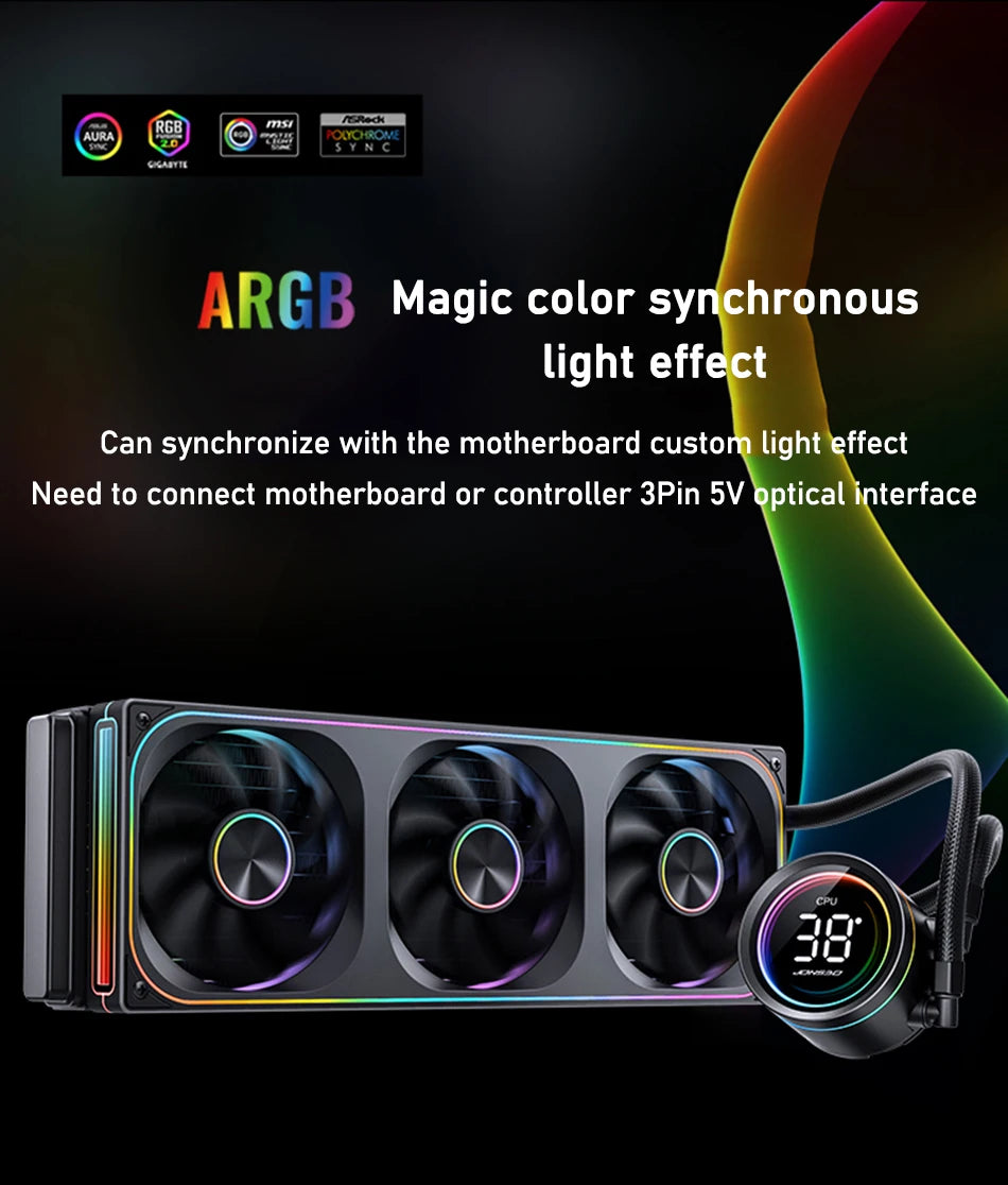 JONSBO TH-360 White Water Cooler 120mm ARGB Fan TH-240 AIO CPU Liquid Cooling Integrated Water-cooled LGA1700 115X 1851 1200 AM5