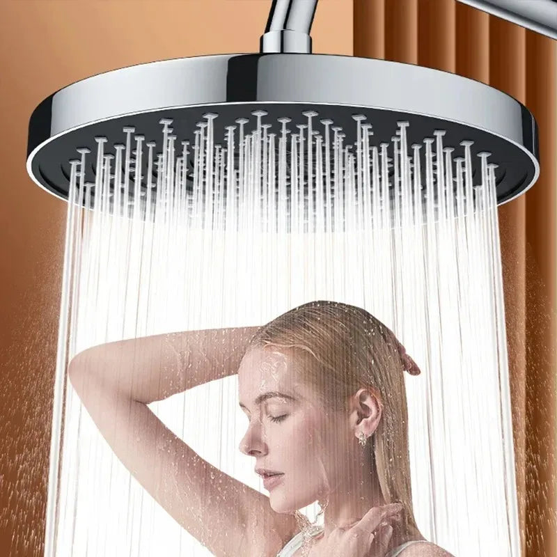 Pressurized Single Head 25cm Top Spray Large Water Volume Booster Shower Head Home Bathroom Shower Head Set