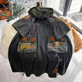 2026 Spring Artistic Ethnic Chinese-style Thin Denim Hooded Embroidered Short-sleeved Dress Women JLJ891