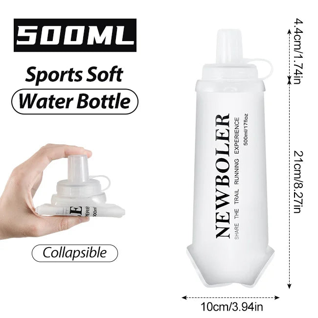 NEWBOLER Sports Water Bottles BPA-Free Collapsible Soft Flask Running Camping Hiking Hydro Flask Soft Water Bottle for Hydration