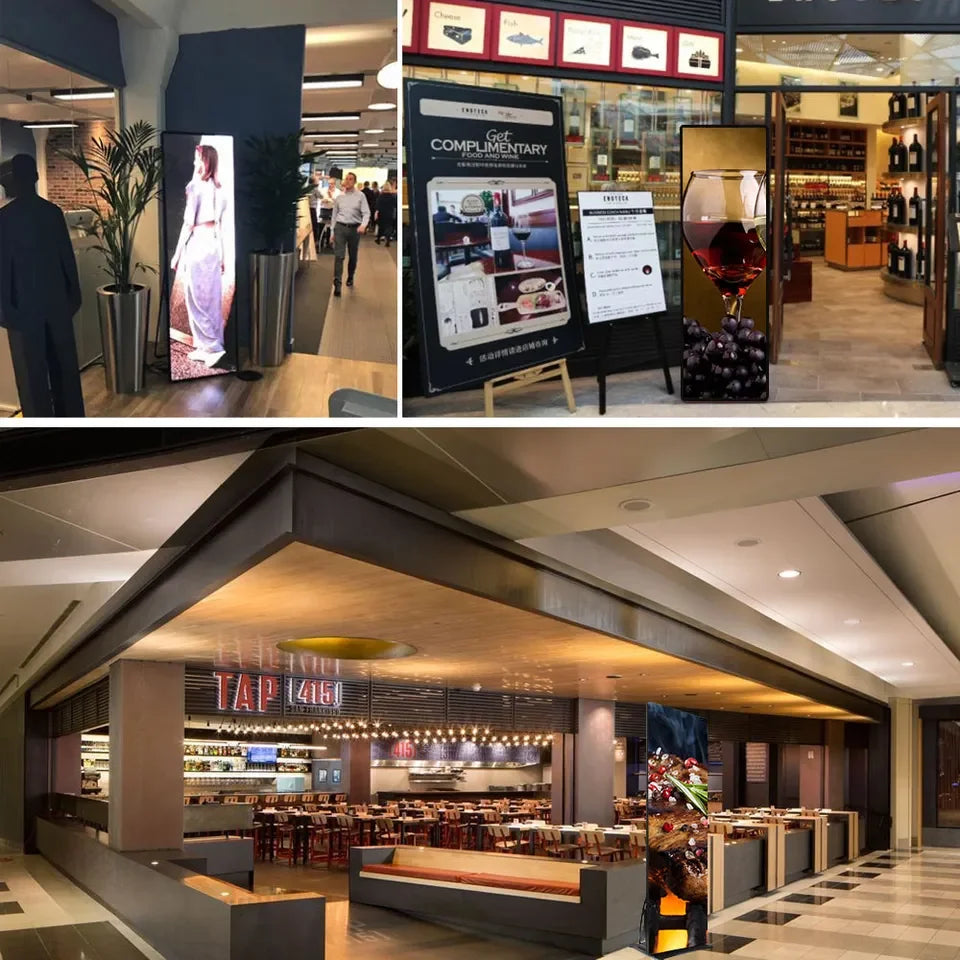 GOB P2 Foldable LED Poster Portable Digital Signage Indoor Mall Advertising Banner Screen