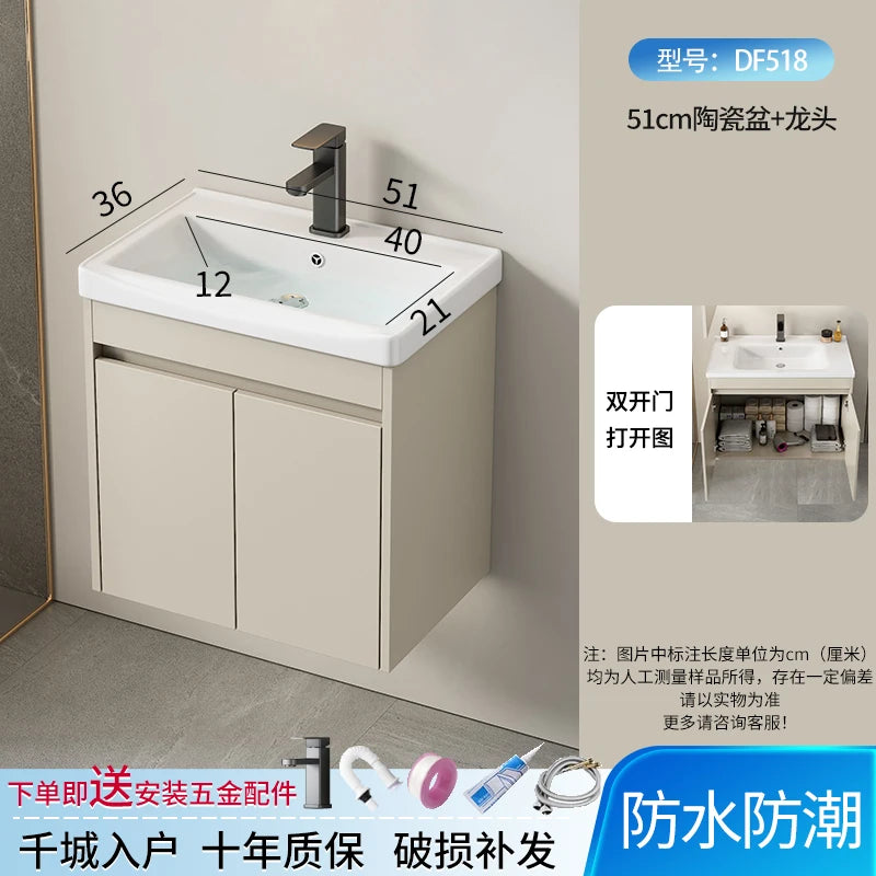 Wall Basin Bathroom Cabinet Set Sink Mirrors Shelves Bathroom Cabinets Storage Organizer Mobile Bagno House Accessories